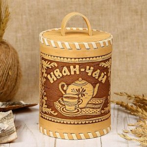 Туес «Иван-чай», 8,5*8,5*14 см, береста