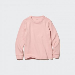 UNIQLO Heattech - термо-лонгслив с круглым вырезом -11 PINK