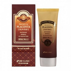 [3W CLINIC] Premium Placenta Sun BB Cream СОЛЦЕЗАЩИТНЫЙ ВВ КРЕМ С ПЛАЦЕНТОЙ SPF40/PA+++, 70 мл