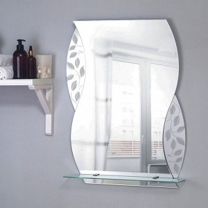 Зеркало «Агата», настенное, с полочкой, 53x68 cм