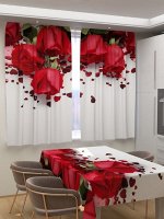 Фотошторы для кухни Праздничные розы