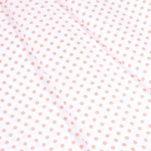 Ткань на отрез бязь плательная 150 см 1359/24А белый фон персиковый горох