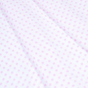 Ткань на отрез бязь плательная 150 см 1359/20А белый фон розовый горох