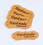 Этикетки/Бирки для рукоделия пришивные &quot;hand made/ручная работа&quot;, 4,2*1,5 см, 5 шт./упк.