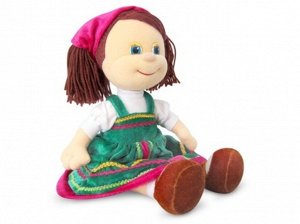 215998--Мягк. игрушка Кукла Аленушка в руссом сарафане муз. 26см