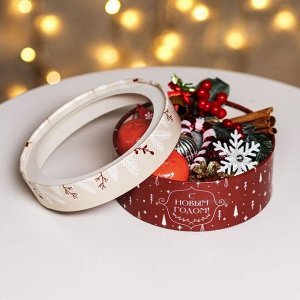 Коробка подарочная новогодняя с окном «С Новым годом» 18*18*6 см