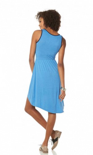 Асимметричное платье, голубое