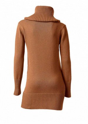 1к Heine - Best Connections  Водолазка, оранжевая  Просто и красиво. Удлиненный пуловер с широким воротником-гольф и широким кантом резиночной вязкой. Длина ок. 76 см. Обрамляющая фигуру форма. Теплый