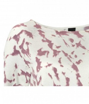 1к Heine - Best Connections  Пуловер 2 в 1, розовый  Красивый дизайн из мягкого трикотажа с рисунком и тканевой вставкой. Круглый вырез, длинные рукава реглан. Края резиночной вязкой. Вставка с округл
