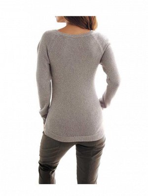 1к Ashley Brooke  Пуловер, серый  Женственный пуловер и серебристые эффекты. Обработка fully-fashioned с большим круглым вырезом горловины и длинными рукавами. Края резиночной вязкой. Подчеркивающая ф