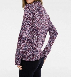 1к Heine - Best Connections  Пуловер, пестрый  Изысканная модель привлекательного пуловера грубоватой вязкой из эффектной пряжи. Сине-красный и белый в одном. Обрамляющая фигуру форма с воротником-сто