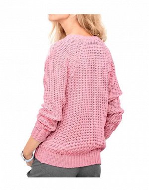 1к Heine - Best Connections  Пуловер, розовый  Благородный стиль грубоватой вязкой. Отстегивающаяся цепочка в тон. Края резиночной вязкой, круглый вырез горловины. Подчеркивающая фигуру форма. Длина о