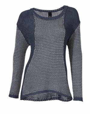 1к Heine - Best Connections  Пуловер, синий  Пуловер с красивым узором широкой формы с асимметричным кантом. Удобный мягкий трикотаж с переливом из 70% полиакрила, 16% вискозы и 14% полиамида. Удлинен