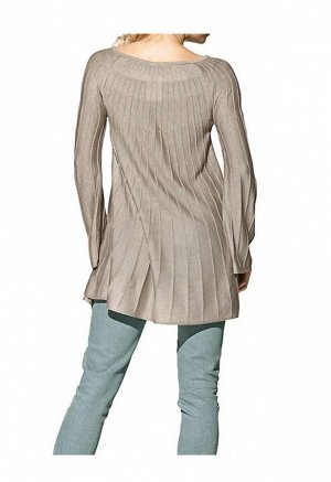 1к Heine - Best Connections  Пуловер, песочный  Плиссерованный образ и модный трикотаж пастельного цвета. Подчеркивающий фигуру силуэт с большим вырезом и расклешенным кантом. Длина ок. 72 см. Мягкий 