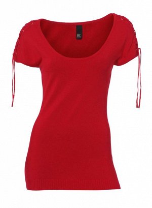 1к Heine - Best Connections  Пуловер, красный  Волшебный материал, современный стиль и отличные детали. Изысканный пуловер с эффектной шнуровкой на плечах. Большой круглый вырез и привлекательные вста