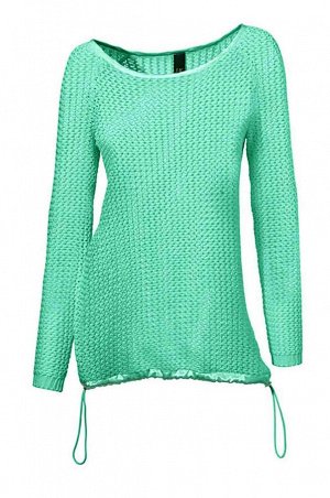 1к Heine - Best Connections  Пуловер, мятный  Пуловер для настоящий модниц. Привлекательная грубоватая вязка с ажурной структурой. Декоративная кулиска на канте. Круглый вырез и кант с сатиновой окант