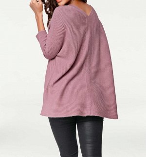 1к PATRIZIA DINI  Пуловер, розовый  Натуральный кашемир - настоящий люкс! Тепло, удобно и благородно. Свободный крой с широковатыми плечами. Треугольный вырез. Рукава 3/4. Длина ок. 76 см для раз. 40/