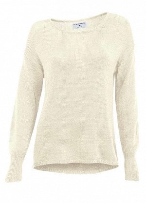 1к Rick Cardona  Пуловер, кремовый  Красивая основа непринужденного пуловера широкой формы с широковатыми рукавами и сверкающими эффектами. Большой круглый вырез горловины. Длинные рукава с манжетами 