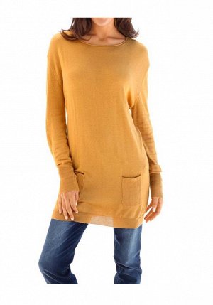 1к Heine - Best Connections  Пуловер, желтый  Модная непринужденность удлиненного пуловера с застежкой на пуговицах сзади. Длинные рукава с широкими манжетами резиночной вязкой, широкие плечи. 2 накла
