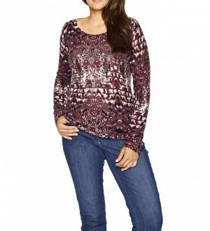 1к Heine - Best Connections  Пуловер, бордовый  Необычно и красиво. Привлекательный пуловер с круглым вырезом горловины с графическим рисунком и эффектным сердцем со стразами. Подчеркивающий фигуру си