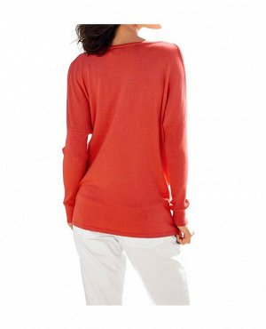 1к Heine  Пуловер, оранжевый  Соблазнительный трикотаж! Красивые детали подчеркивают женственный стиль. Обрамляющий фигуру пуловер с золотистыми клепками вдоль большого треугольного выреза. Рукава под
