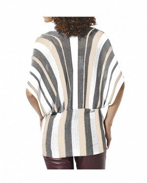 1к Heine - Best Connections  Пуловер, бежево-белый  Идеальный пуловер широкой формы с широкими рукавами летучая мышь и привлекательными полосками. Треугольный вырез, модные драппировки и декоративная 