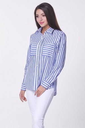 Рубашка Нэнси №4.Цвет:белый/голубой