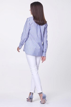 Рубашка Нэнси №4.Цвет:белый/голубой