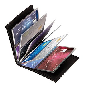 Кошелек-визитница Wonder Wallet черная кожа