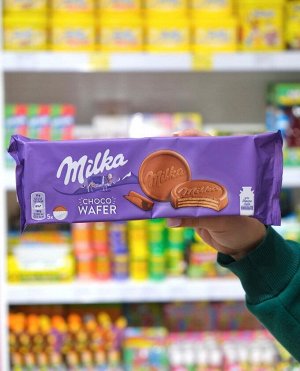 Хрустящие вафли покрытые молочным шоколадом Milka Choco Wafer / Милка Вафер 150 гр