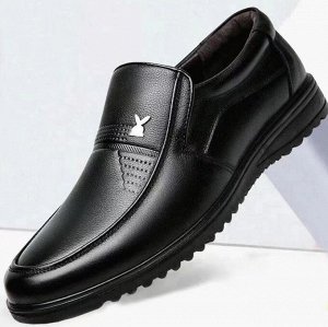 Мужские кожаные туфли, дышащие, черный