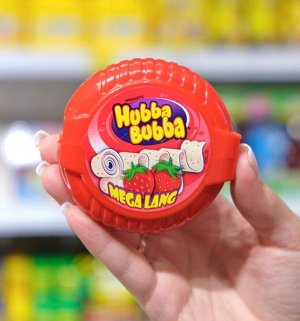 Жевательная резинка со вкусом клубники Hubba Bubba Strawberry - лента рулетка Вриглейс Хубба-Бубба 56 гр