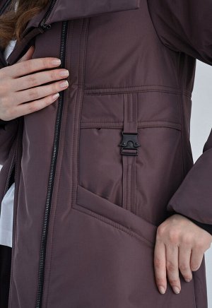 Пальто. Цвет: Фиолетовый какао