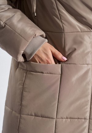 Пальто. Цвет: Серо-бежевый