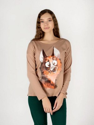 Костюм. Цвет: Бежевый/ зелёный