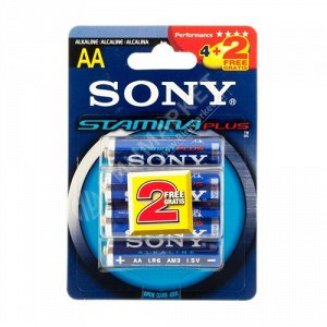 147511--Батарейки SONY LR6 АА Stamina Plus BL"4+2"