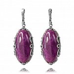 Серьги с чароитом (посеребрение), Magia di Natura