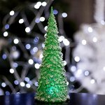 Игрушка световая &quot;Снежная ёлочка&quot; (батарейки в комплекте) 27 см, 1 LED, RGB. ЗЕЛЁНАЯ