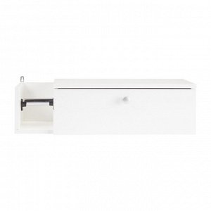 Шкаф-Пенал для ванной комнаты белый с бумагодержателем, 21 х 20 х 70 см