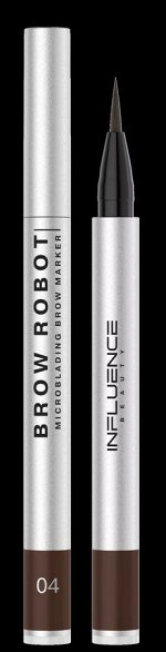 *Influence Beauty Маркер для бровей Brow robot тон 04, коричневый #