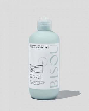 BISOU Bio-Professional Шампунь для волос Против перхоти и зуда кожи головы Tricho Solutions, 250 мл, NEW