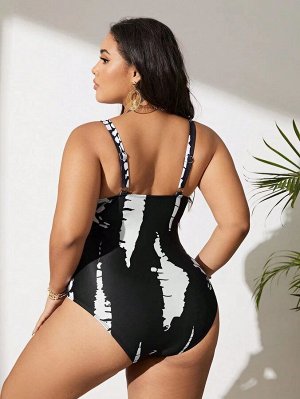 Женский слитный купальник Plus Size