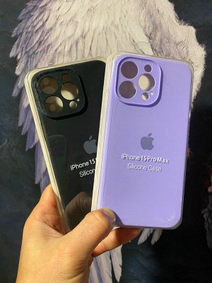 Силиконовый чехол Classic Iphone 15 Pro Max с защитой камеры цвет на выбор