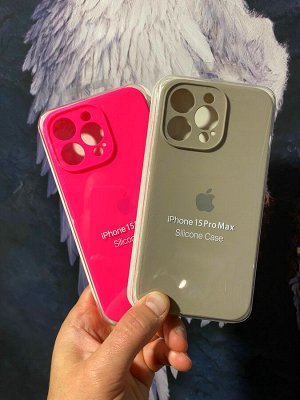 Силиконовый чехол Classic Iphone 15 Pro Max с защитой камеры цвет на выбор