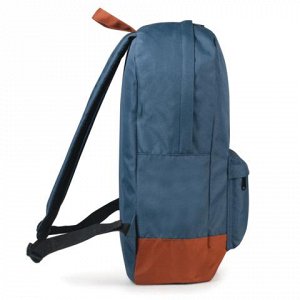 Рюкзак BRAUBERG универсальный, сити-формат, синий с коричнев