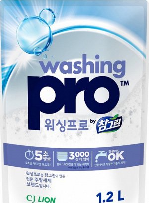 CJ Lion "Washing Pro" Средство для мытья посуды, мягкая упаковка, 1200мл