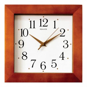 Часы настенные САЛЮТ ДС-2АА27-017 квадрат, белые, деревянная