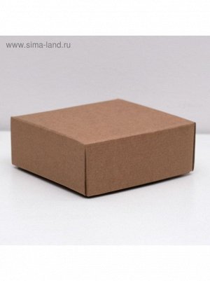 Коробка складная 14,5 х14,5 х6 см без печати цвет бурый
