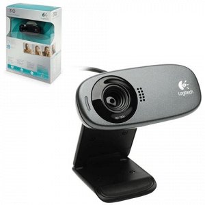 Веб-камера LOGITECH C310, 5Мпикс,микрофон,USB 2.0,черная,рег