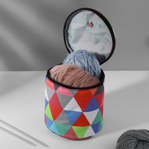 Сумка-футляр «Треугольники», 1 люверс, d=14x14.5 см, разноцветная